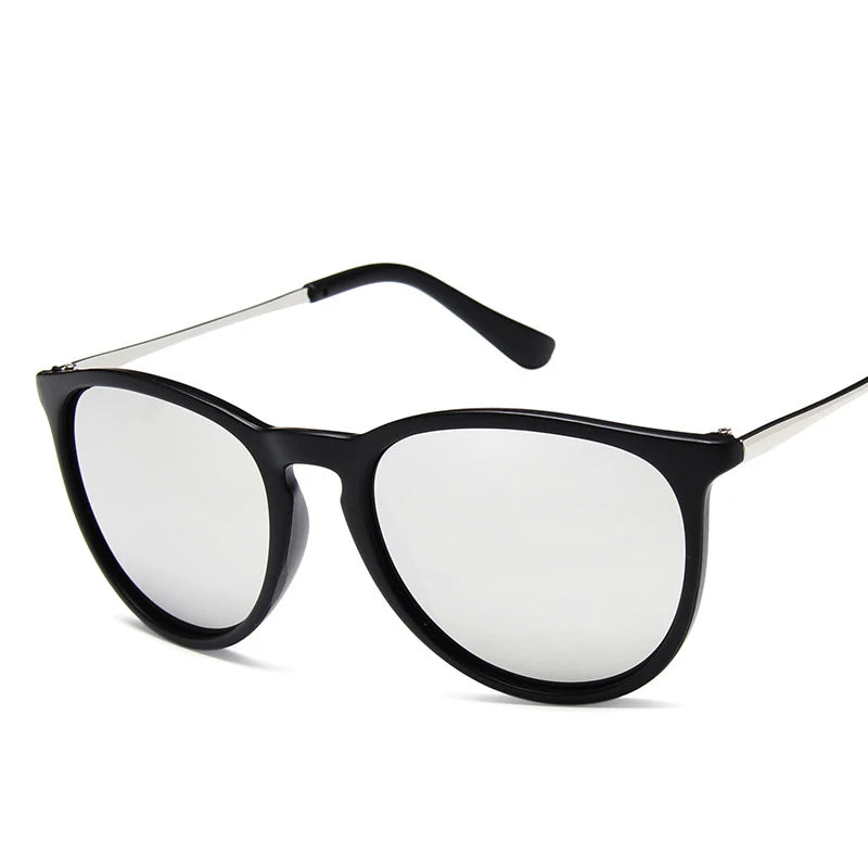 Lunettes de Soleil Vintage Monture Métal – Rondes, Unisexe, Verres Miroir