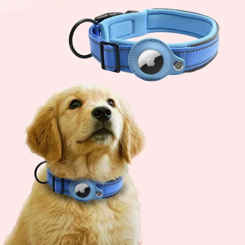 Collier Chien AirTag Réfléchissant – Rembourré, Réglable, Nylon