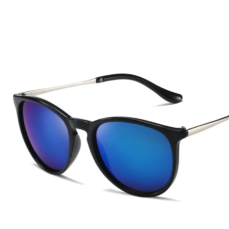 Lunettes de Soleil Vintage Monture Métal – Rondes, Unisexe, Verres Miroir
