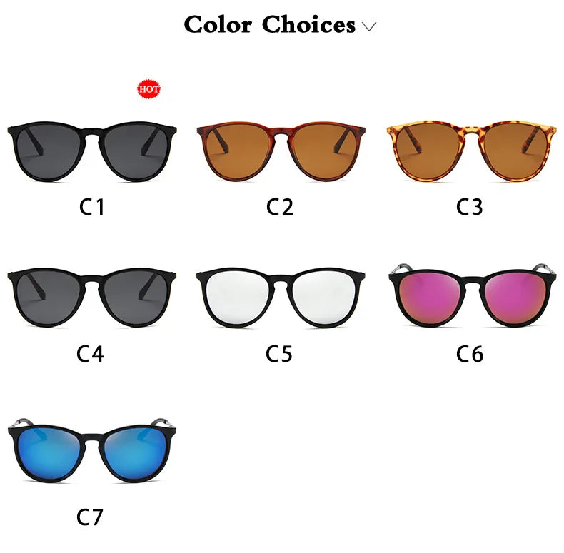 Lunettes de Soleil Vintage Monture Métal – Rondes, Unisexe, Verres Miroir