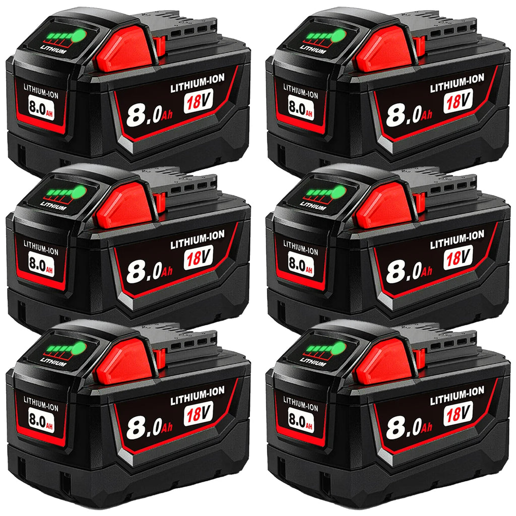 Batterie de Remplacement 18V 8.0Ah — Compatible Milwaukee M18