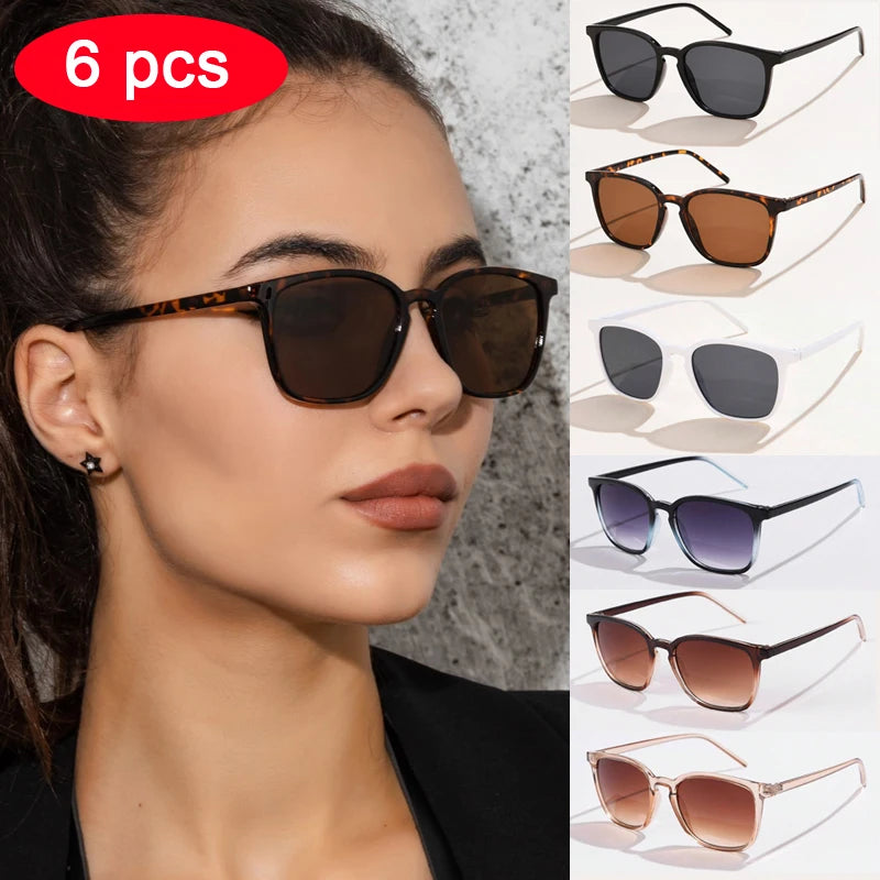 Lot Lunettes de Soleil Femme – Style Y2K, Monture Rectangle, UV400