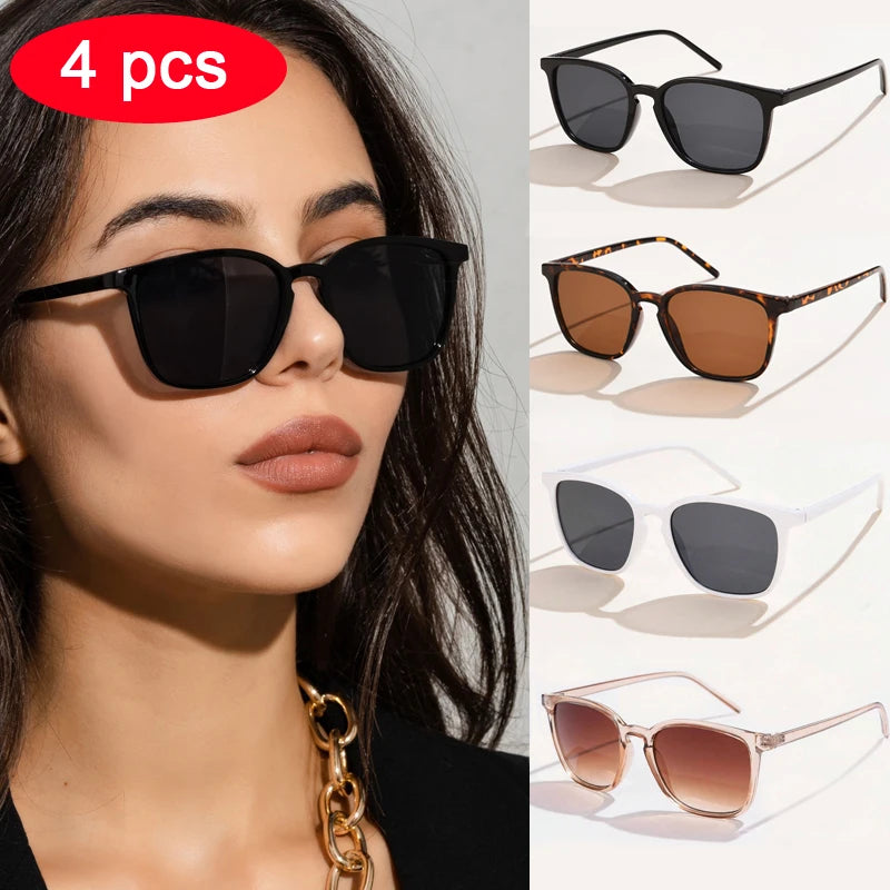Lot Lunettes de Soleil Femme – Style Y2K, Monture Rectangle, UV400