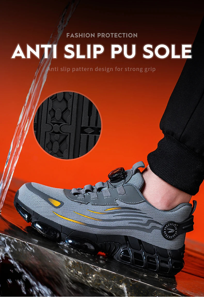 Chaussures de Sécurité Sans Lacets — Semelle Souple, Anti-Perforation