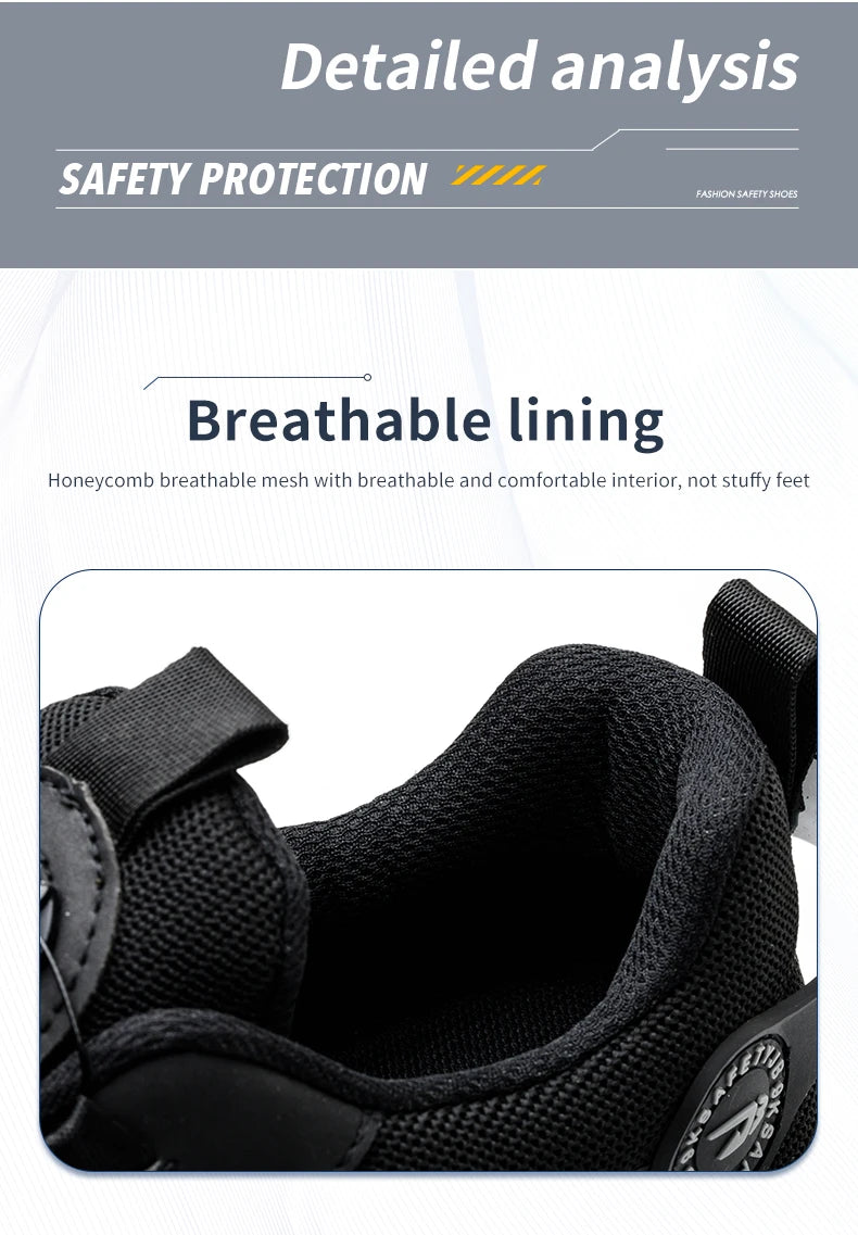 Chaussures de Sécurité Sans Lacets — Semelle Souple, Anti-Perforation