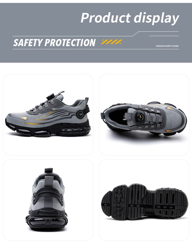 Chaussures de Sécurité Sans Lacets — Semelle Souple, Anti-Perforation