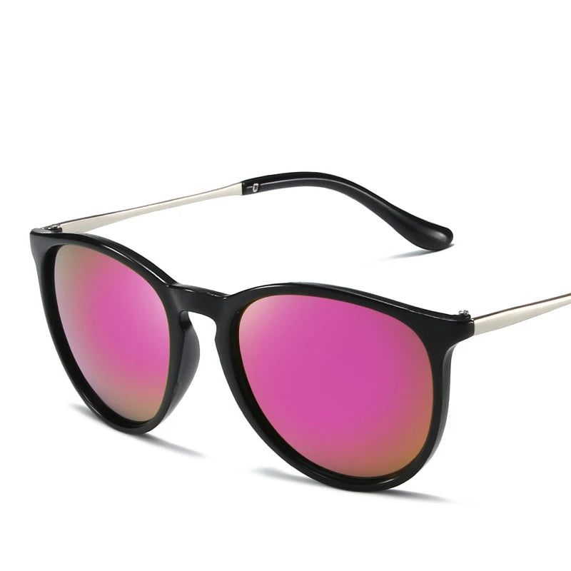 Lunettes de Soleil Vintage Monture Métal – Rondes, Unisexe, Verres Miroir
