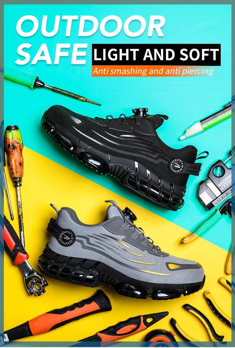 Chaussures de Sécurité Sans Lacets — Semelle Souple, Anti-Perforation