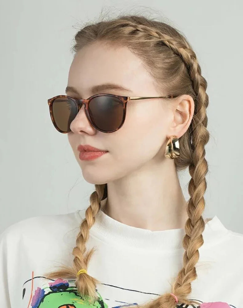 Lunettes de Soleil Vintage Monture Métal – Rondes, Unisexe, Verres Miroir