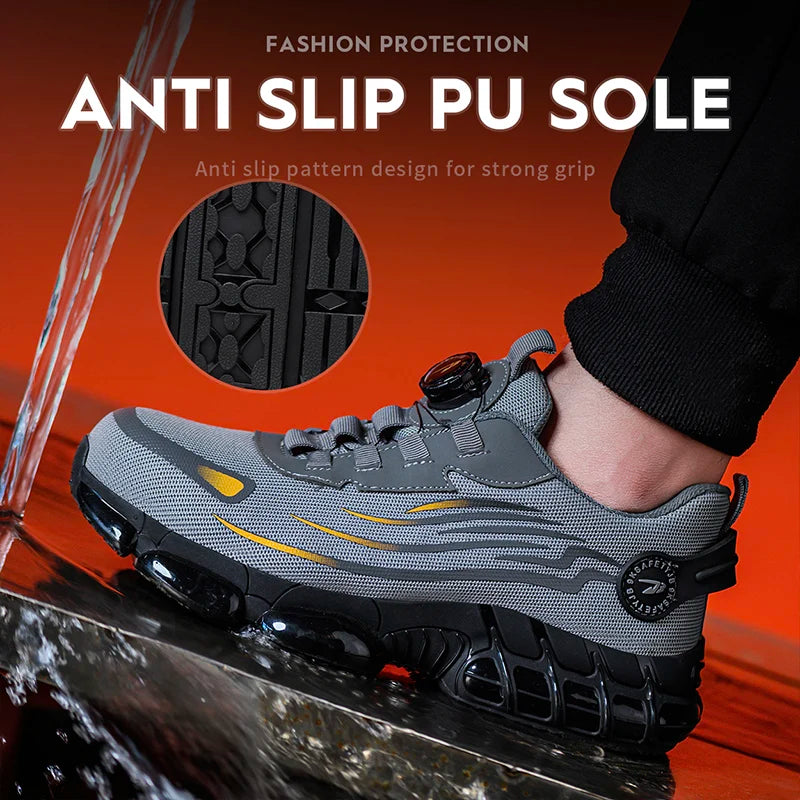 Chaussures de Sécurité Sans Lacets — Semelle Souple, Anti-Perforation