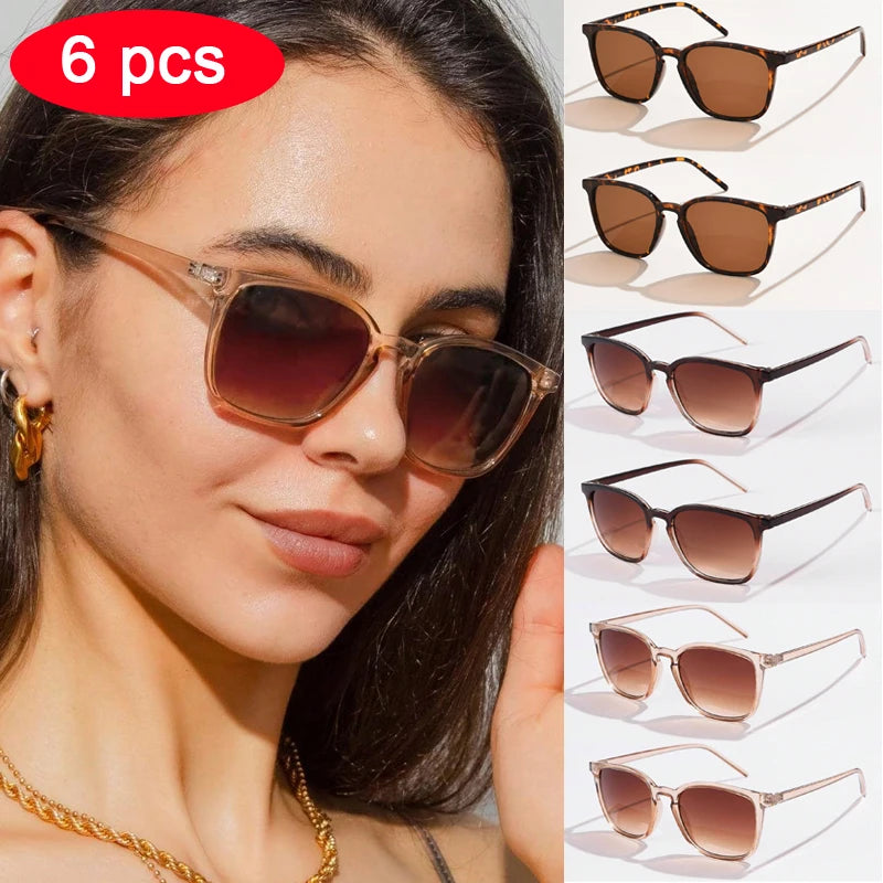 Lot Lunettes de Soleil Femme – Style Y2K, Monture Rectangle, UV400